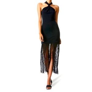 NWT Alice + Olivia long fringe dress size 8